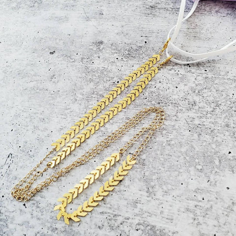 Fishbone Face Mask Chain Necklace