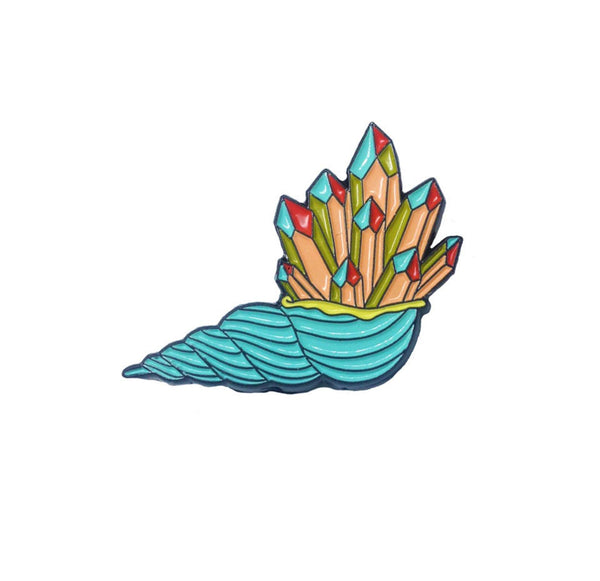 Crystal Conch enamel pin