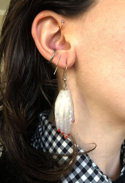 Sparkly Glitter Hand Earrings