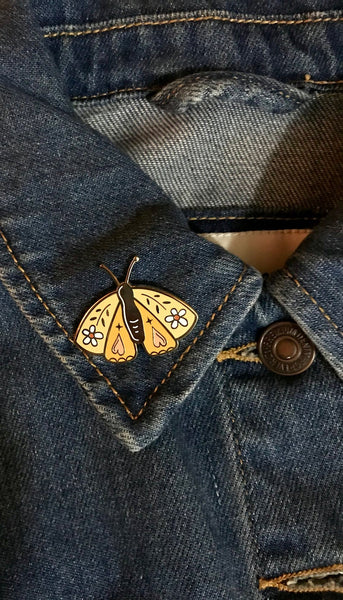 Moth enamel pin