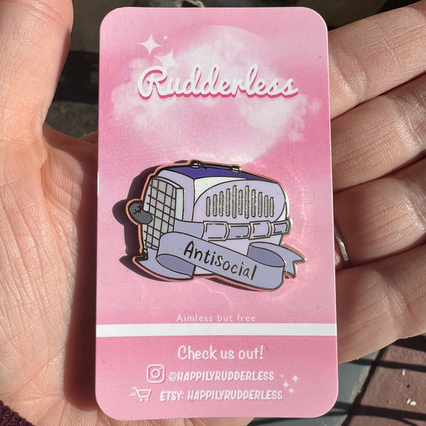 Anti-Social enamel pin