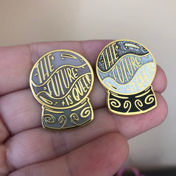 The Future is Queer pin-2 colorways