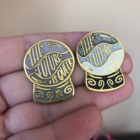 The Future is Queer pin-2 colorways