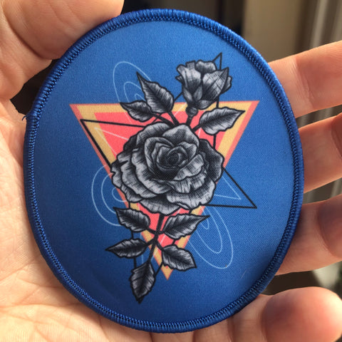 Geometric Flower iron-on patch