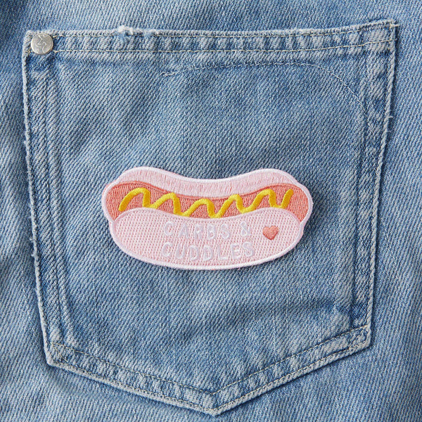 Carbs and Cuddles iron-on patch