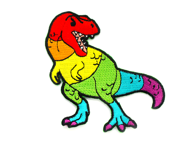 Rainbow T-Rex patch