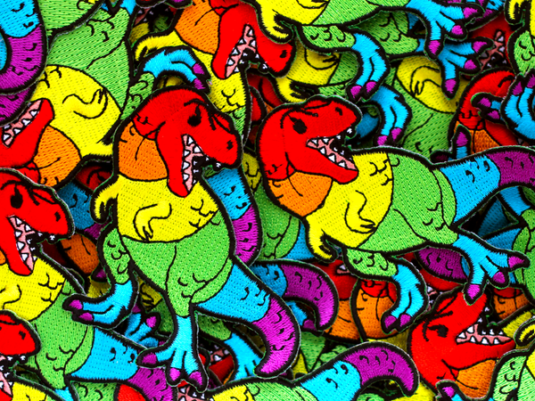 Rainbow T-Rex patch